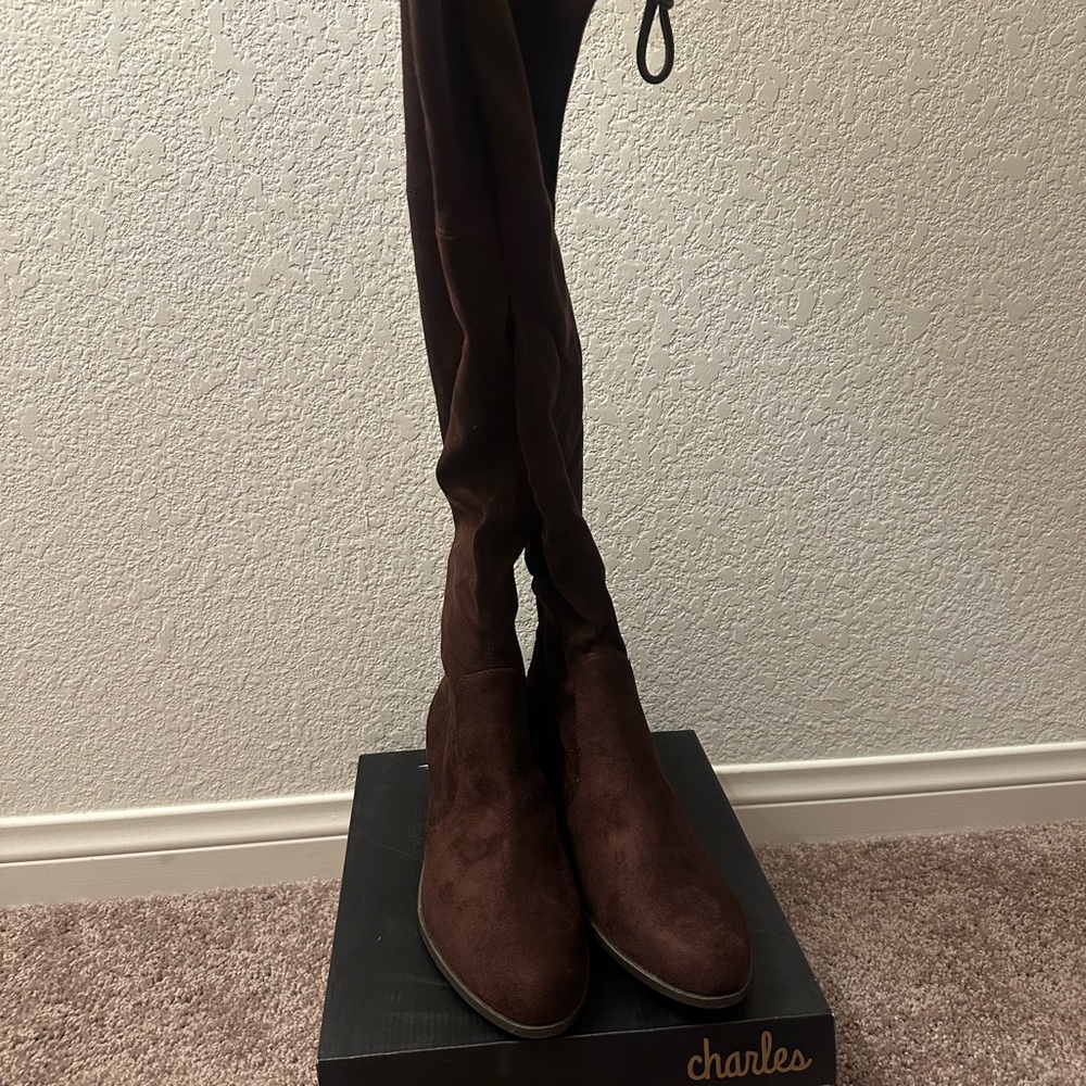 NEW - Brown Over The Knee Boots - Charles David - Size 13